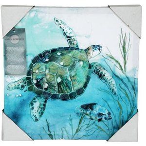 Sea Turtle Canvas Wall Art 25" x 25" Carl Robinson Collection NWT!